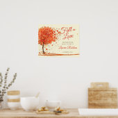 秋インラブ秋ブライダルシャワーウェルカムサイン ポスター (キッチン)