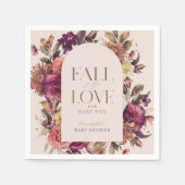 秋インラブ秋リースアーチピンクベビーシャワー スタンダードカクテルナプキン (正面)