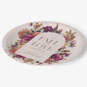 秋インラブ秋リースアーチピンクベビーシャワー ペーパープレート (アングル)