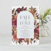 秋インラブ秋リースアーチブルーベビーシャワー 招待状 (スタンド正面)