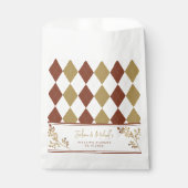 秋インラブ秋リーフアーガイルウェディングシャワー フェイバーバッグ (正面)