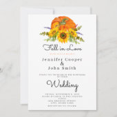 秋インラブ秋秋ひまわりパンプキン結婚ズ 招待状 (正面)