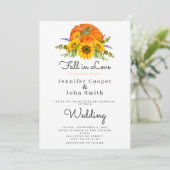 秋インラブ秋秋ひまわりパンプキン結婚ズ 招待状 (スタンド正面)