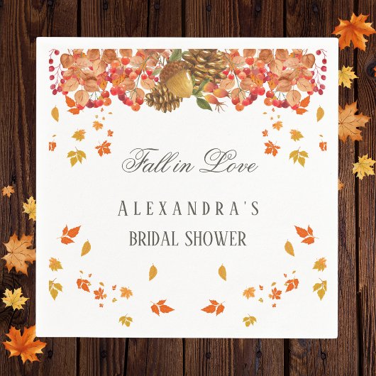 秋インラブ秋素朴ブライダルシャワー スタンダードカクテルナプキン