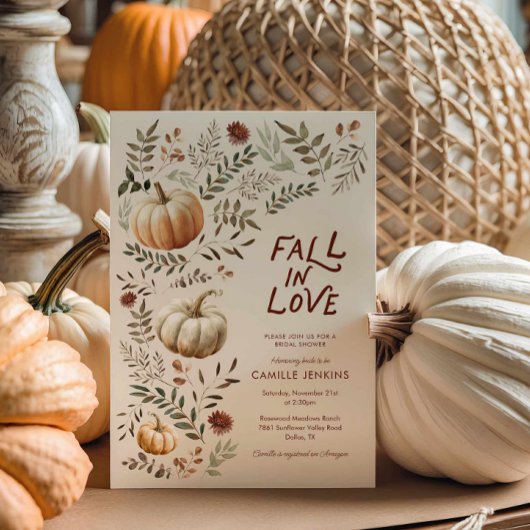 秋インラブ秋素朴ブライダルシャワー 招待状