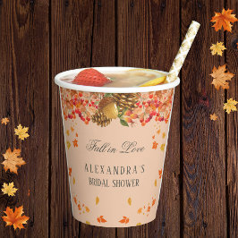 秋インラブ秋素朴ブライダルシャワー 紙コップ