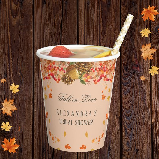 秋インラブ秋素朴ブライダルシャワー 紙コップ