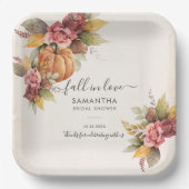 秋インラブ紅葉パンプキンブライダルシャワー ペーパープレート (正面)