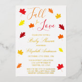 秋インラブ紅葉ベビーシャワー 箔招待状 (正面)