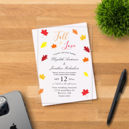 秋インラブ紅葉結婚ズ アクリル招待状