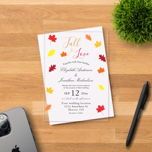 秋インラブ紅葉結婚ズ アクリル招待状 (インサイチュ (招待状))
