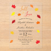 秋インラブ紅葉結婚ズ アクリル招待状 (正面)