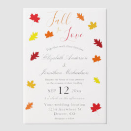 秋インラブ紅葉結婚ズ ベラム紙招待状