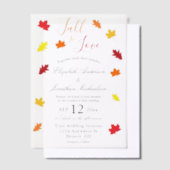 秋インラブ紅葉結婚ズ ベラム紙招待状 (オフセット)