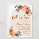 秋インラブ素朴オレンジオータムブライダルシャワー 招待状 (正面)
