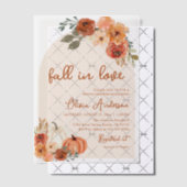 秋インラブ素朴オレンジカボチャブライダルシャワー ベラム紙招待状 (オフセット (招待状))