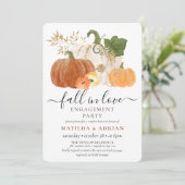 秋インラブ素朴グリッターパンプキン婚約 招待状 (スタンド正面)