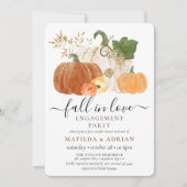 秋インラブ素朴グリッターパンプキン婚約 招待状 (正面)