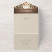 秋インラブ素朴フローラハーベストパンプキ結婚ン オールインワン招待状 (外側)