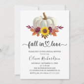 秋インラブ素朴フローラパンプキンブライダルシャワー 招待状 (正面)