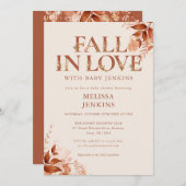 秋インラブ素朴フローラレターベイビーシャワー 招待状 (正面/裏面)