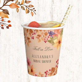 秋インラブ素朴フローラ秋ブライダルシャワー 紙コップ