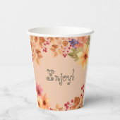 秋インラブ素朴フローラ秋ベビーシャワー 紙コップ (裏面)