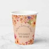秋インラブ素朴フローラ秋ベビーシャワー 紙コップ (正面)