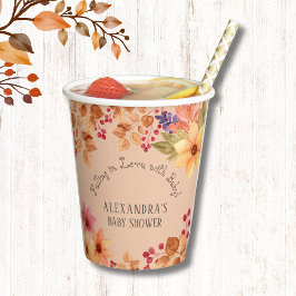 秋インラブ素朴フローラ秋ベビーシャワー 紙コップ