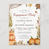 秋インラブ素朴ボタニカルオータム婚約 インビテーションポストカード (正面)