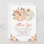 秋インラブ自然フローラパンプキンブライダルシャワー 招待状 (正面)