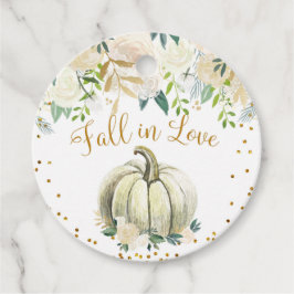 秋インラブ金ゴールドとホワイトパンプキンメッセージカード フェイバータグ