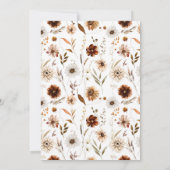 秋インラブ金ゴールドクリームテラコッタブライダルシャワー 招待状 (裏面)