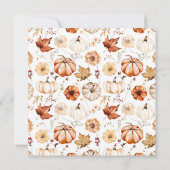 秋インラブ金ゴールドテラコッタフローラブライダルシャワー 招待状 (裏面)