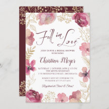 秋インラブ金ゴールドパープルフローラブライダルシャワー