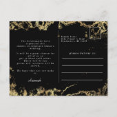 秋インラブ金ゴールドブラックブライダルシャワー ポストカード (裏面)