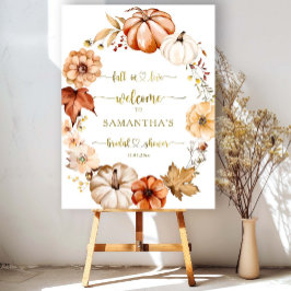 秋インラブ金ゴールドラストブライダルシャワーウェルカムサイン ポスター