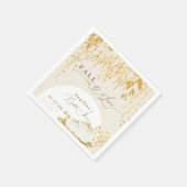 秋インラブ金ゴールド葉ブライダルシャワー スタンダードカクテルナプキン (角)