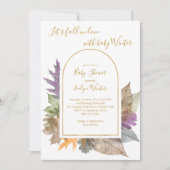 秋インラブ10月離れエレガントBaby Shower 招待状 (正面)