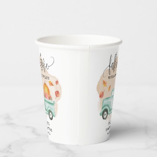 秋インラブ,パンプキンファームトラックパーソナライズされた 紙コップ (右)