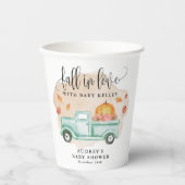 秋インラブ，パンプキンファームトラックパーソナライズされた 紙コップ (正面)