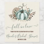 秋インラブ,ブルーパンプキン,フローラブライダルシャワー ワインラベル (シングルラベル)