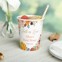 秋インラブ |金ゴールド秋のフローラブライダルシャワー 紙コップ