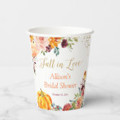 秋インラブ |金ゴールド秋のフローラブライダルシャワー 紙コップ (裏面)