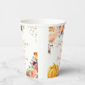 秋インラブ |金ゴールド秋のフローラブライダルシャワー 紙コップ (右)