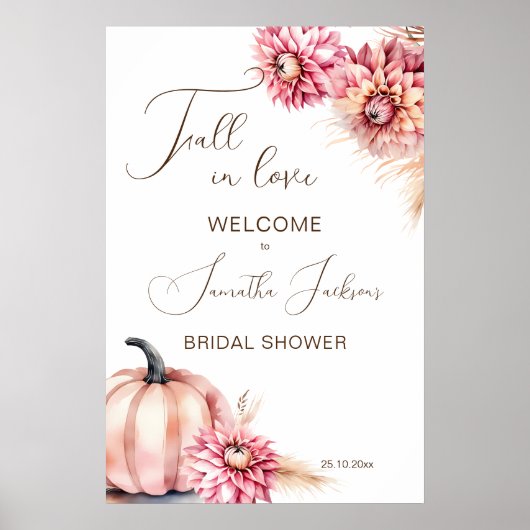 秋インラブbohoブライダルシャワーウェルカムサイン ポスター (正面)
