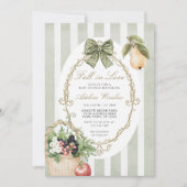 秋インヴィンテージセージお洒落ベイビーシャワー 招待状 (正面)