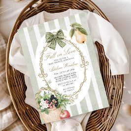 秋インヴィンテージセージお洒落ベイビーシャワー 招待状