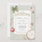 秋インヴィンテージセージお洒落ベイビーシャワー 招待状 (正面)