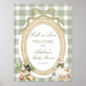 秋インヴィンテージセージ赤ちゃんシャワー歓迎 ポスター (正面)